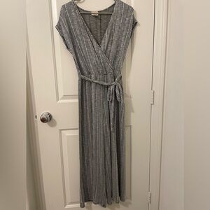 Black & White Striped Jumpsuit with tie waist